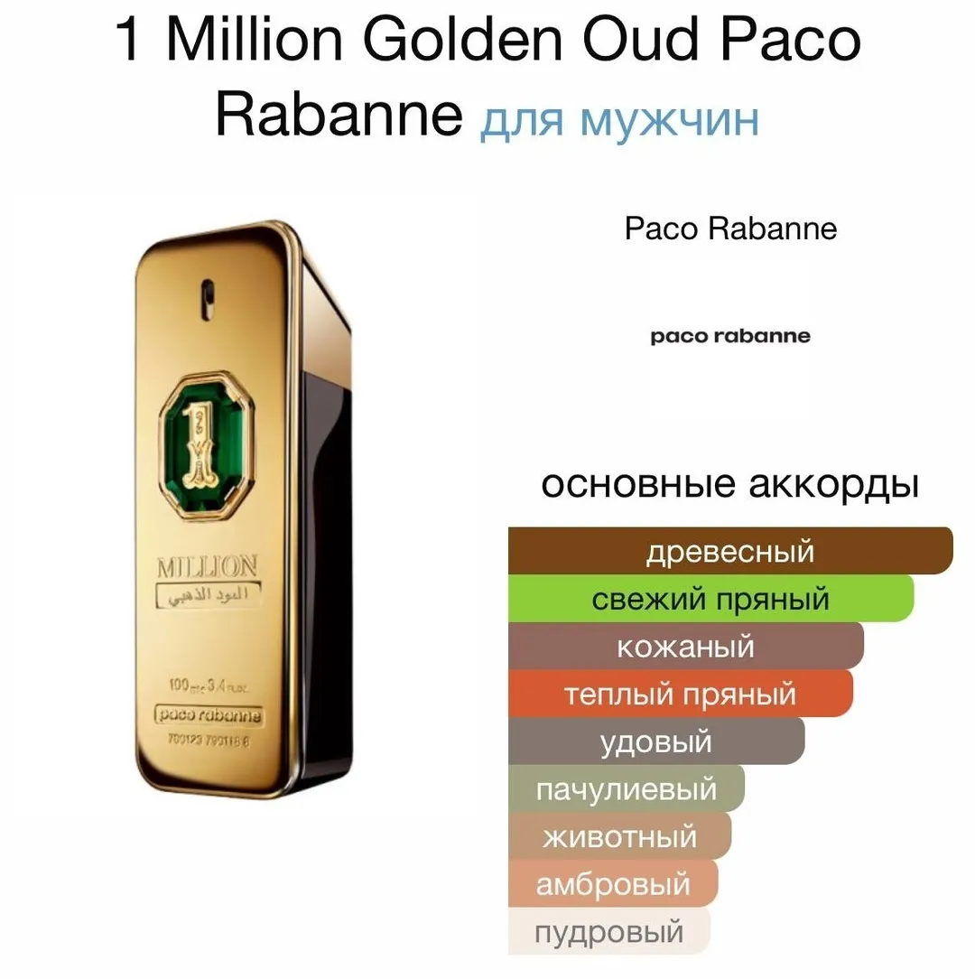 Paco Rabanne 1 Million Golden Oud edP 100 мл 2
