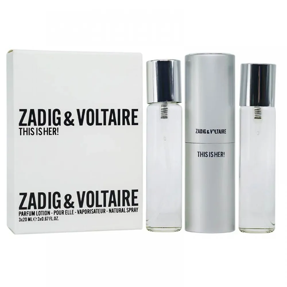 Zadig & Voltaire THIS IS HER! (L) edP 100 ml - Набор Zadig & Voltaire THIS IS HER! (L) edT 3 по 20 ml (Турция) 1